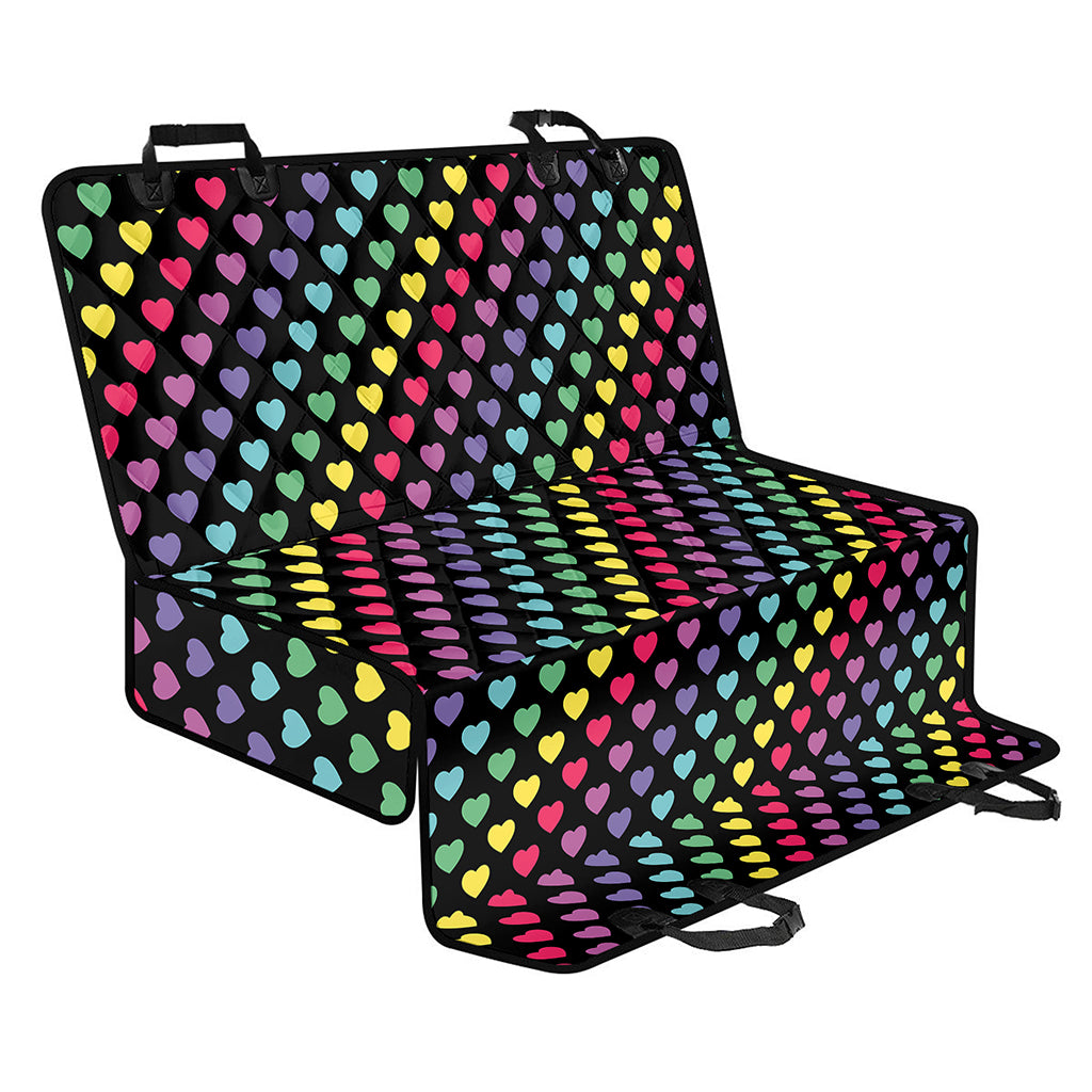 Rainbow Heart Pattern Print Pet Car Back Seat Cover