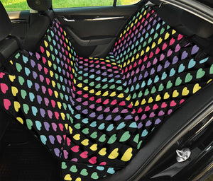 Rainbow Heart Pattern Print Pet Car Back Seat Cover