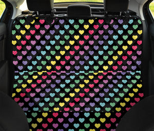 Rainbow Heart Pattern Print Pet Car Back Seat Cover