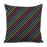 Rainbow Heart Pattern Print Pillow Cover