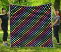 Rainbow Heart Pattern Print Quilt