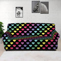 Rainbow Heart Pattern Print Sofa Cover