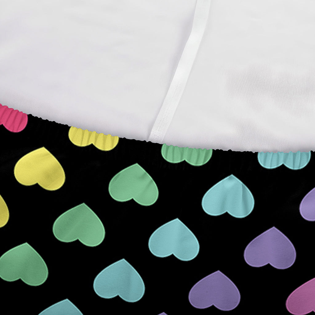 Rainbow Heart Pattern Print Sofa Cover