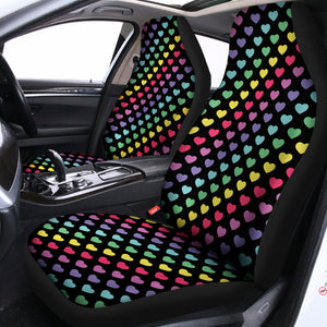 Rainbow Heart Pattern Print Universal Fit Car Seat Covers