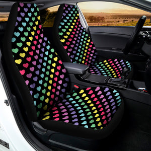 Rainbow Heart Pattern Print Universal Fit Car Seat Covers