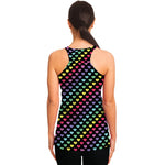 Rainbow Heart Pattern Print Women's Racerback Tank Top