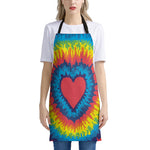 Rainbow Heart Tie Dye Print Apron