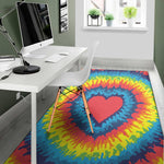 Rainbow Heart Tie Dye Print Area Rug