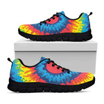 Rainbow Heart Tie Dye Print Black Sneakers