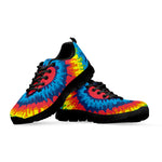 Rainbow Heart Tie Dye Print Black Sneakers