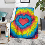 Rainbow Heart Tie Dye Print Blanket