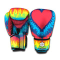 Rainbow Heart Tie Dye Print Boxing Gloves