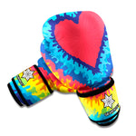 Rainbow Heart Tie Dye Print Boxing Gloves