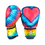 Rainbow Heart Tie Dye Print Boxing Gloves