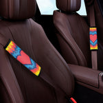 Rainbow Heart Tie Dye Print Car Seat Belt Covers