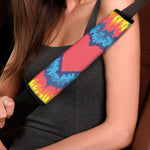 Rainbow Heart Tie Dye Print Car Seat Belt Covers