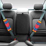 Rainbow Heart Tie Dye Print Car Seat Belt Covers