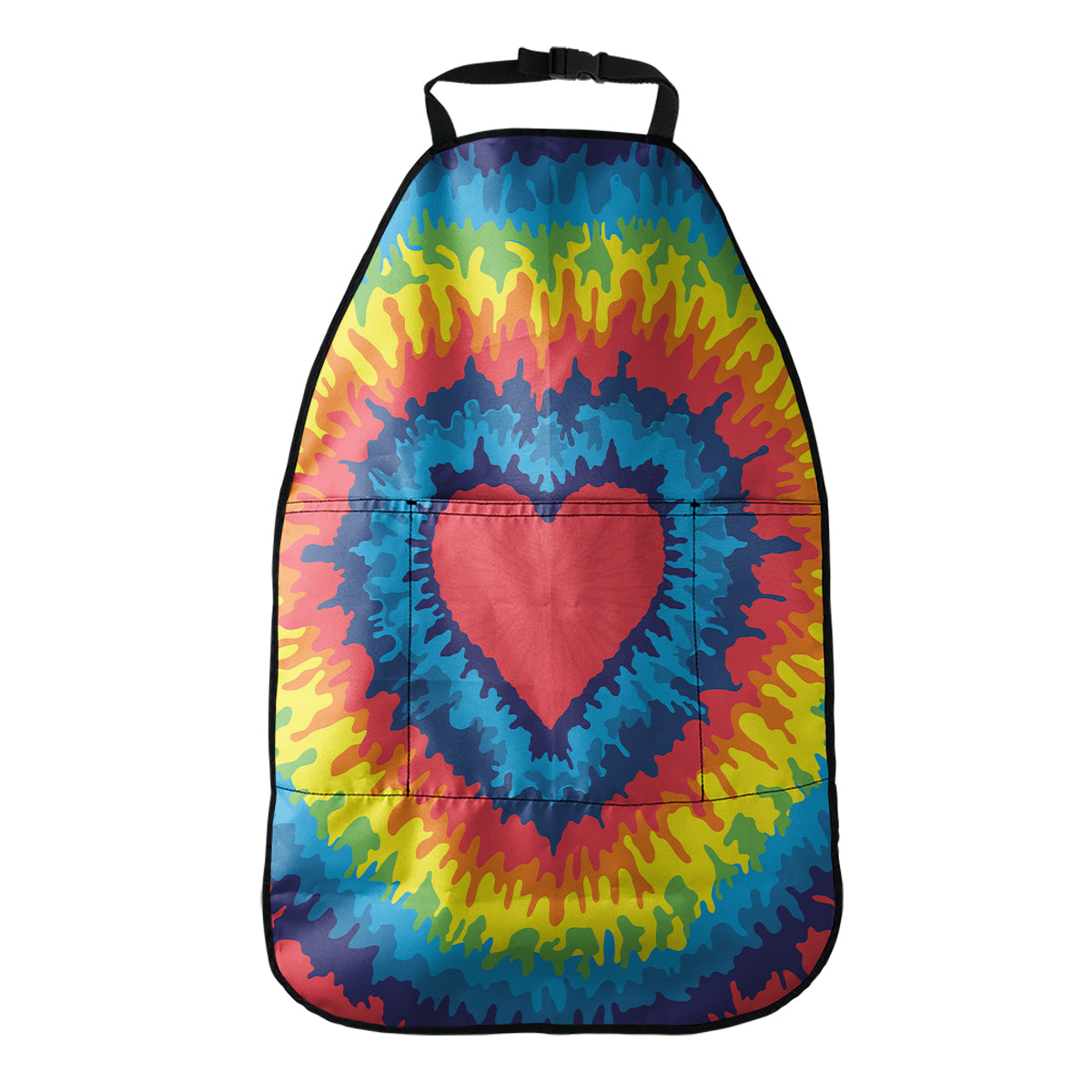 Rainbow Heart Tie Dye Print Car Seat Organizers
