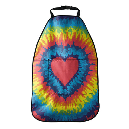 Rainbow Heart Tie Dye Print Car Seat Organizers