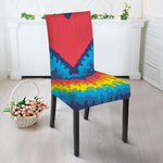 Rainbow Heart Tie Dye Print Dining Chair Slipcover