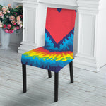 Rainbow Heart Tie Dye Print Dining Chair Slipcover