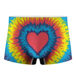 Rainbow Heart Tie Dye Print Men's Boxer Briefs