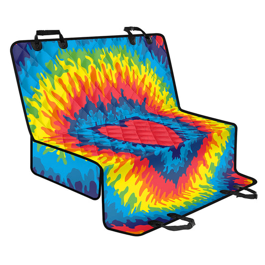 Rainbow Heart Tie Dye Print Pet Car Back Seat Cover
