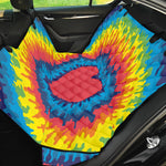 Rainbow Heart Tie Dye Print Pet Car Back Seat Cover