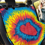Rainbow Heart Tie Dye Print Pet Car Back Seat Cover
