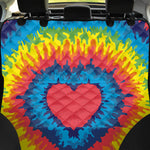 Rainbow Heart Tie Dye Print Pet Car Back Seat Cover