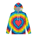 Rainbow Heart Tie Dye Print Pullover Hoodie