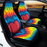 Rainbow Heart Tie Dye Print Universal Fit Car Seat Covers