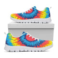 Rainbow Heart Tie Dye Print White Running Shoes