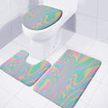 Rainbow Holographic Print 3 Piece Bath Mat Set