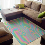 Rainbow Holographic Print Area Rug