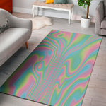 Rainbow Holographic Print Area Rug