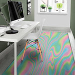 Rainbow Holographic Print Area Rug