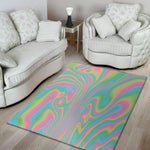 Rainbow Holographic Print Area Rug