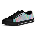 Rainbow Holographic Print Black Low Top Shoes
