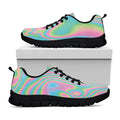 Rainbow Holographic Print Black Running Shoes