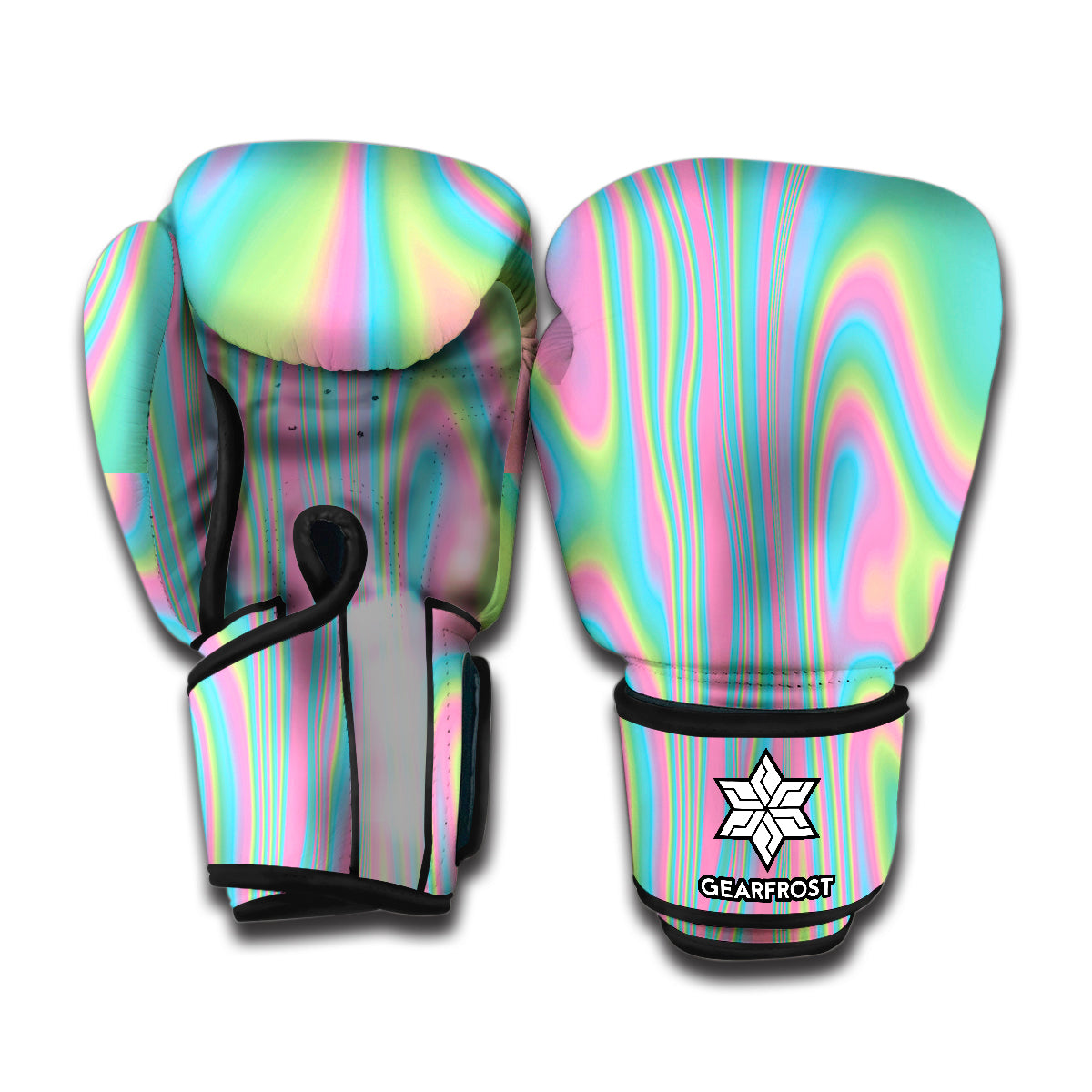 Rainbow Holographic Print Boxing Gloves