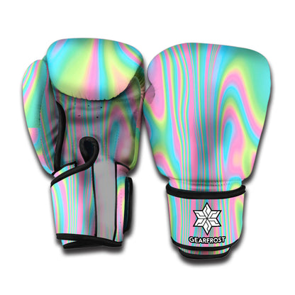 Rainbow Holographic Print Boxing Gloves