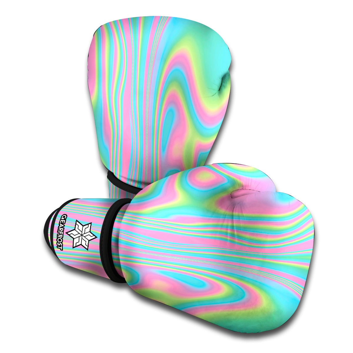 Rainbow Holographic Print Boxing Gloves