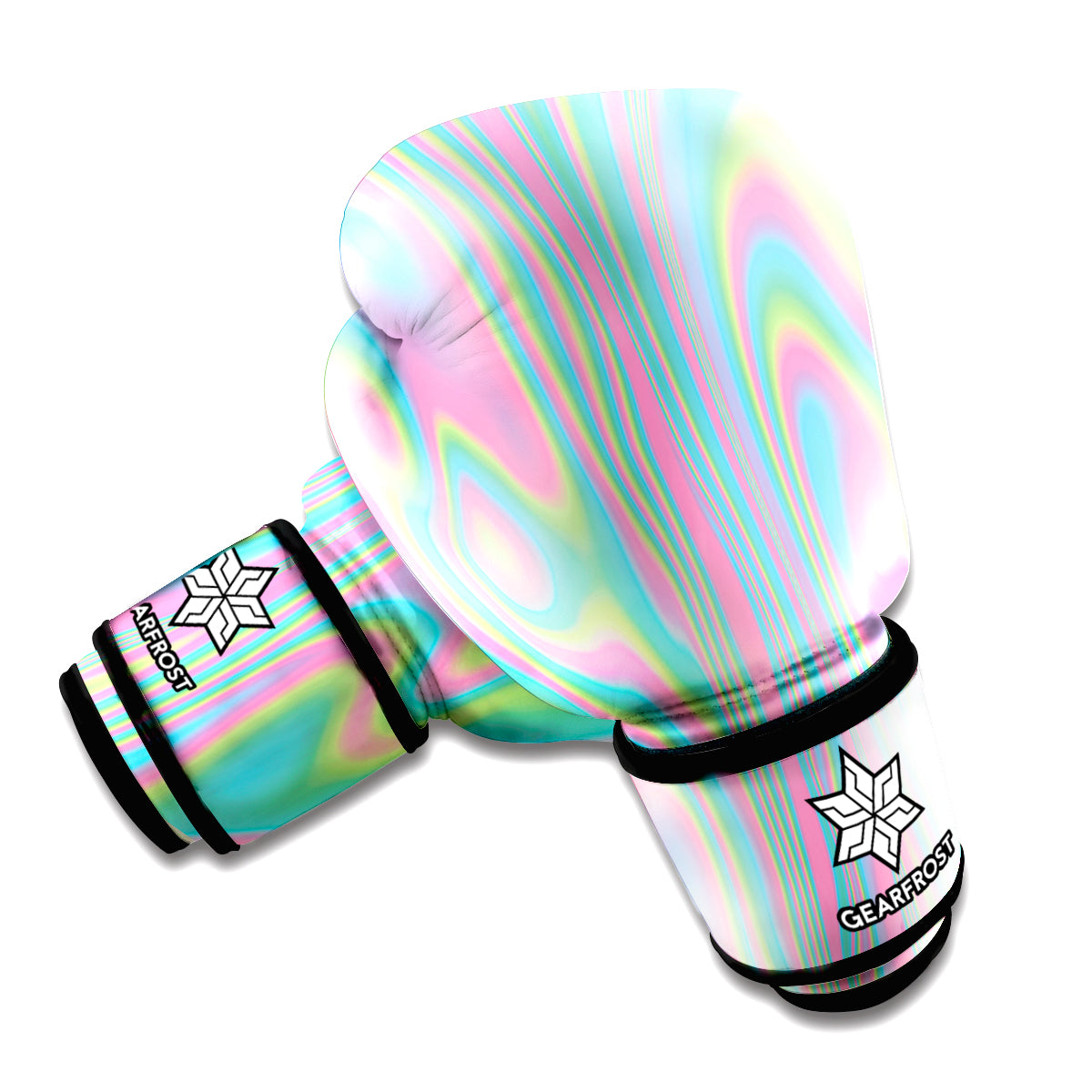 Rainbow Holographic Print Boxing Gloves