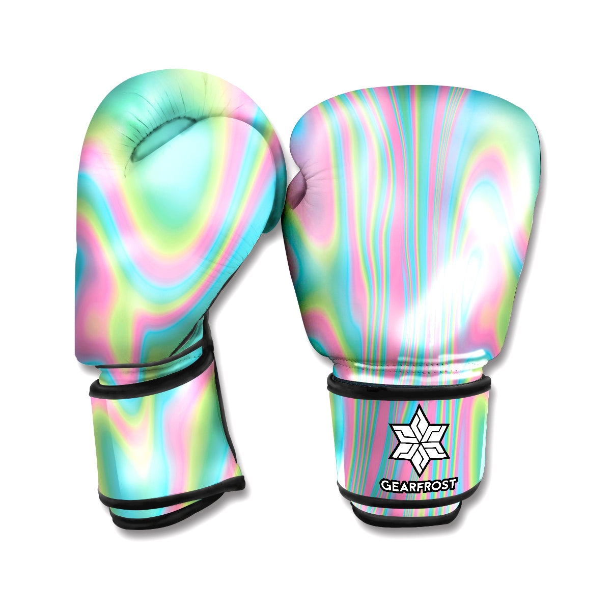 Rainbow Holographic Print Boxing Gloves