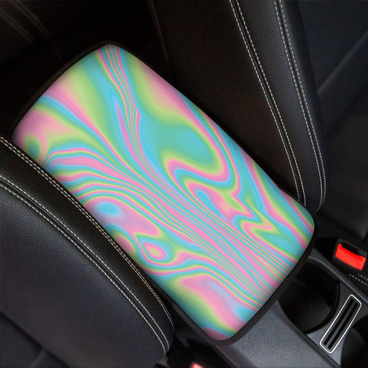 Rainbow Holographic Print Car Center Console Cover
