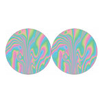 Rainbow Holographic Print Car Coasters