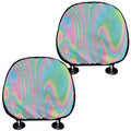 Rainbow Holographic Print Car Headrest Covers