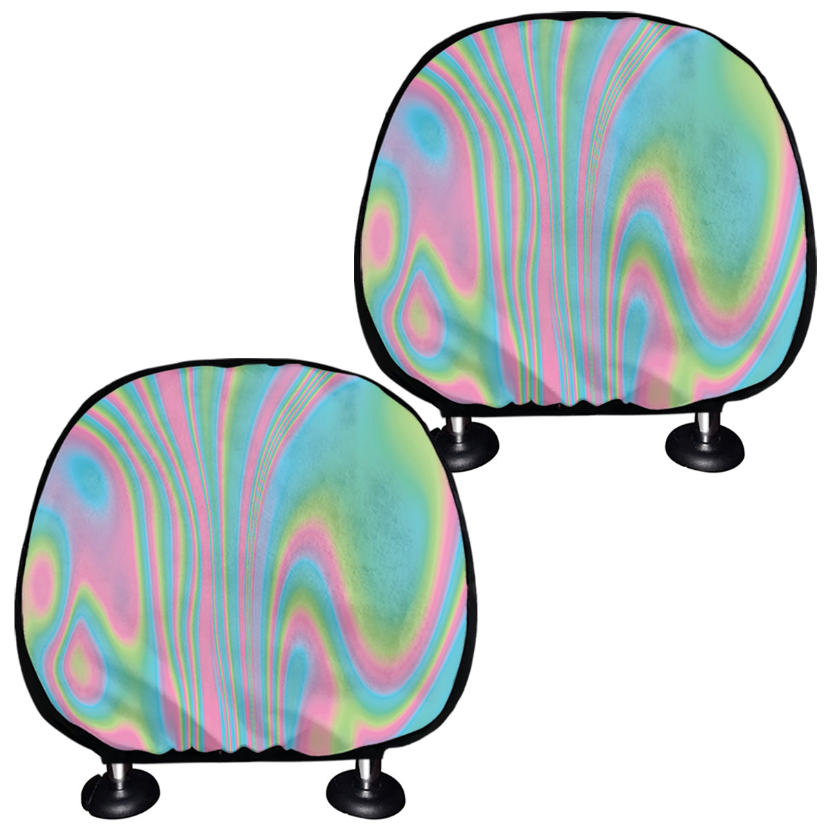Rainbow Holographic Print Car Headrest Covers