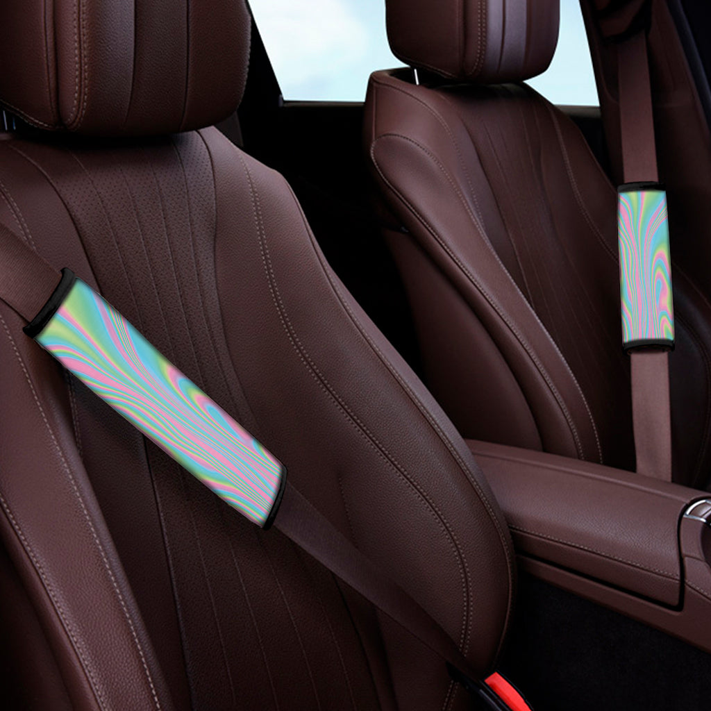 Rainbow Holographic Print Car Seat Belt Covers